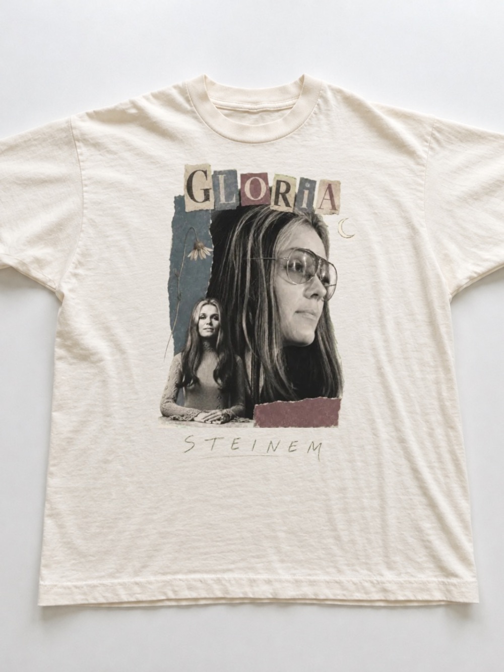 Off White Gloria Steinem Photo Collage Tee